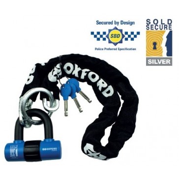 BIKE035 OXFORD LK182 CHAIN 8 SOLD SECURE HIGH SECURITY CHAIN & PADLOCK