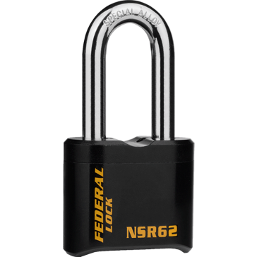 FPAD0102 FEDERAL NSR62 EXTRA HEAVY DUTY RESETTABLE COMBI LONG SHACKLE PADLOCK