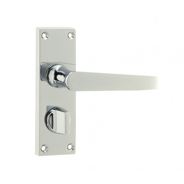 FURN125 JEDO JV31PRPC VICTORIAN STRAIGHT DOOR HANDLE ON PRIVACY PLATE