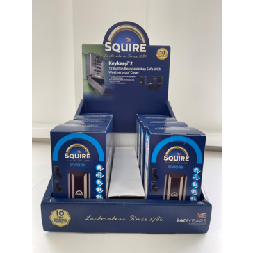 KEYKEEP2 SQUIRE KEYKEEP2 COMBI KEY SAFE COUNTER DISPLAY BOX OF 8