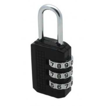 TRI21A  ZONE ZB30 25MM COMBINATION PADLOCK BLACK