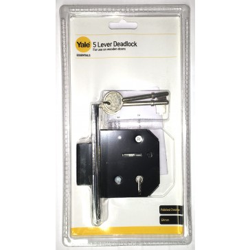 YALE ESSENTIAL 5 LEVER DEADLOCK 2.5" CHROME YES-5LDL-CH-64
