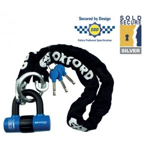 BIKE035 OXFORD LK182 CHAIN 8 SOLD SECURE HIGH SECURITY CHAIN & PADLOCK
