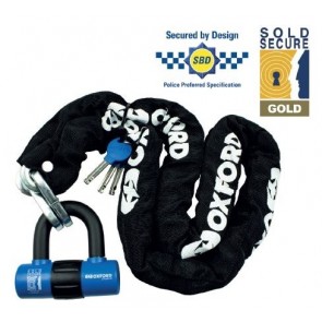 BIKE036 OXFORD LK183 CHAIN 10 SOLD SECURE HIGH SECURITY CHAIN & PADLOCK