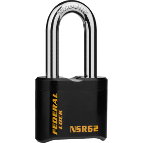FPAD0102 FEDERAL NSR62 EXTRA HEAVY DUTY RESETTABLE COMBI LONG SHACKLE PADLOCK