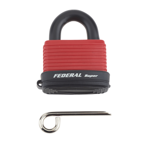 FPAD0171/RED FEDERAL RL46W-R WEATHERPROOF LAMINATED RESETTABLE COMBINATION PADLOCK