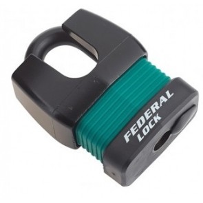 FPAD0175/GREEN FEDERAL 804WNP-G 70MM WEATHERPROOF CLOSED SHACKLE PADLOCK