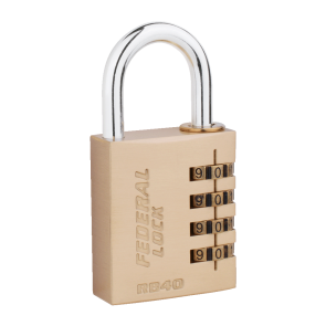 FPAD0181 FEDERAL RB40 RESETTABLE BRASS COMBINATION PADLOCK
