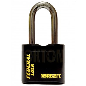 FPAD0186 FEDERAL NSR62FC EXTRA HEAVY DUTY FIXED CODE COMBI LONG SHACKLE PADLOCK 