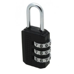 TRI21A  ZONE ZB30 25MM COMBINATION PADLOCK BLACK