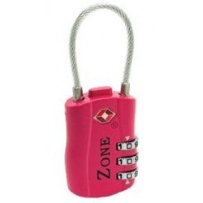 TSA212-PINK ZONE TSA APPROVED LONG CABLE COMBINATION PADLOCK