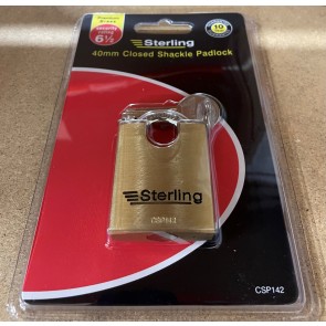 VRPA019 STERLING CSP142 40MM BRASS CLOSED SHACKLE PADLOCK